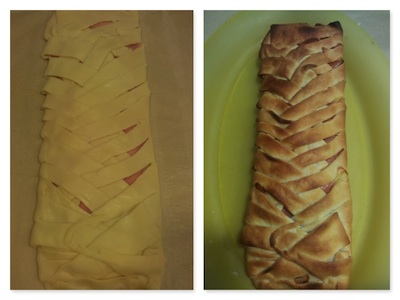 TRENZA RELLENA DE QUESO Y JAMÓN